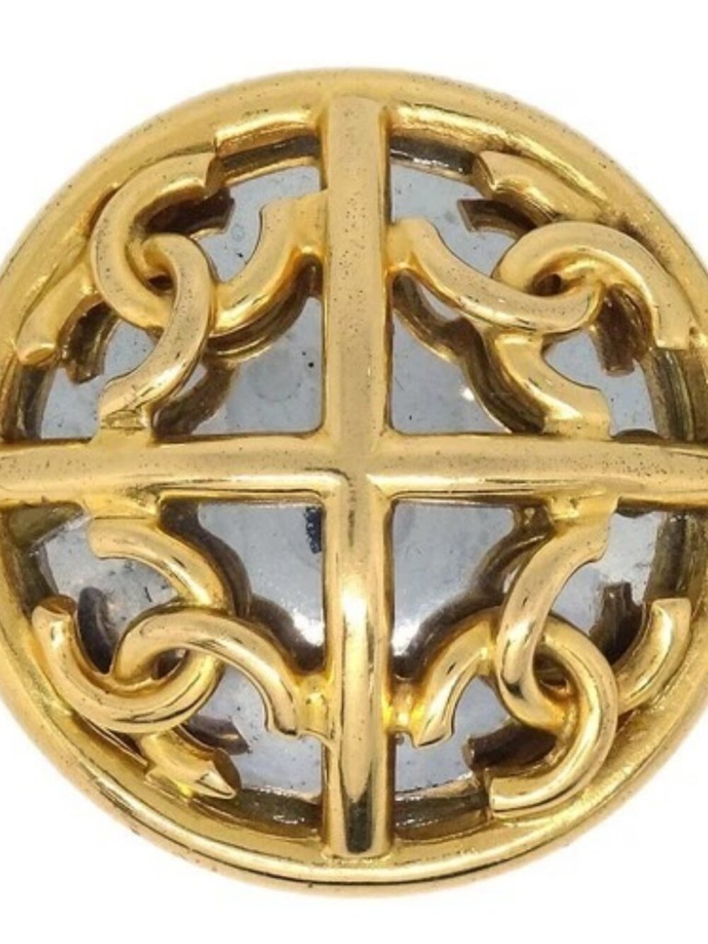 Chanel Medallion Brooch Pin Gold 93P/1272 146305
